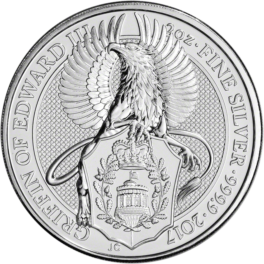2017 Great Britain Silver Queen's Beasts Griffin £5 2 oz BU eBay