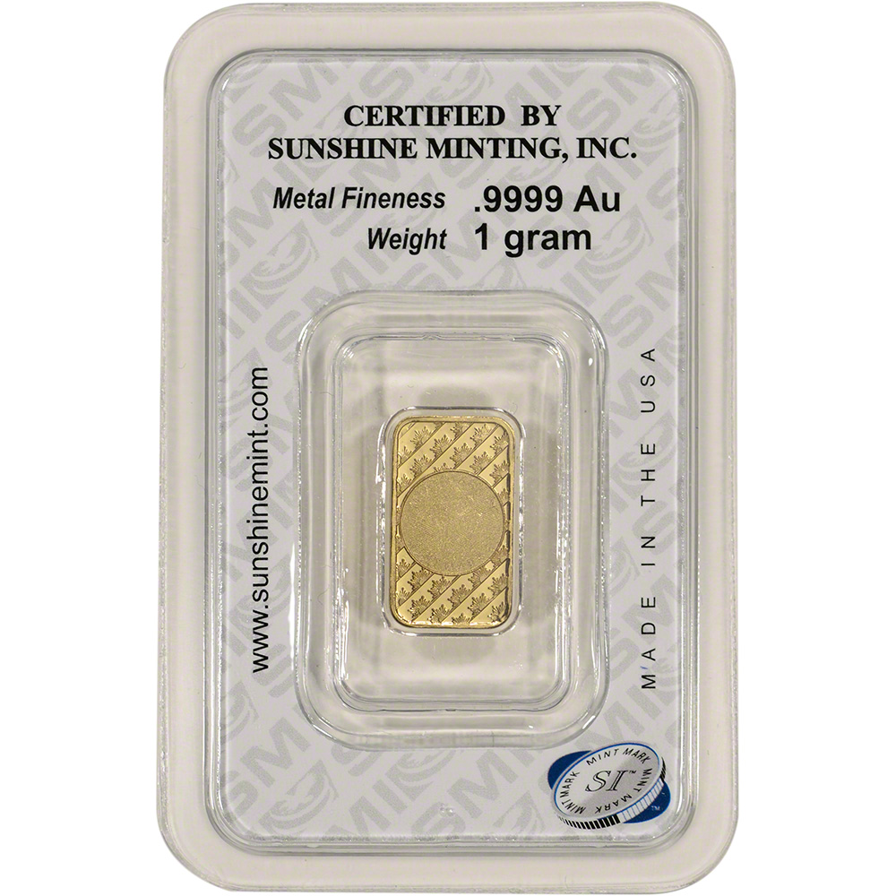 1 gram Gold Bar Sunshine Minting .9999 Fine in Sealed Assay eBay