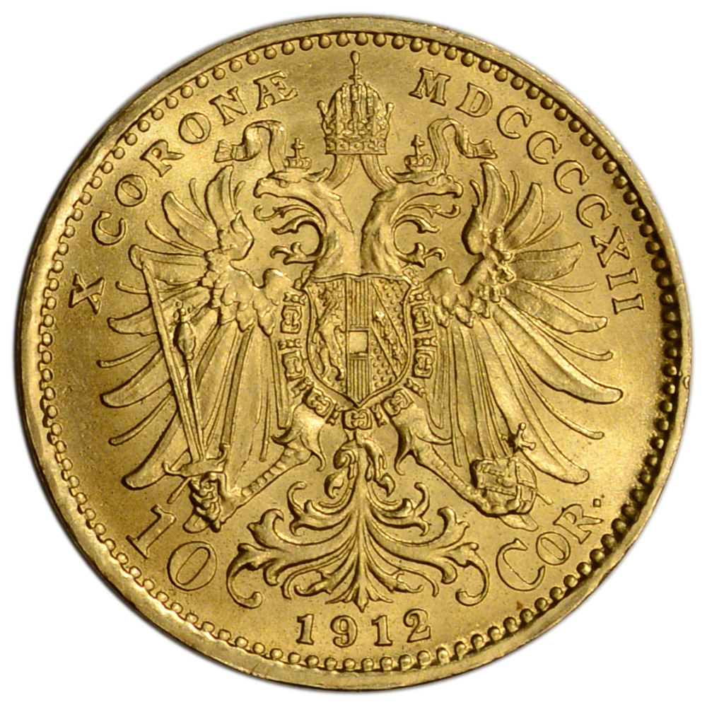 1912 Austria Gold 10 Corona (.0980 oz) - Franz Joseph I ...