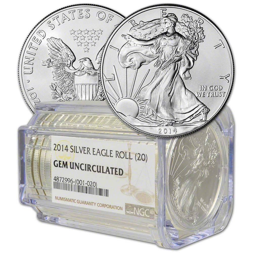 Roll of 20 2014 American Silver Eagle NGC Gem Uncirculated eBay