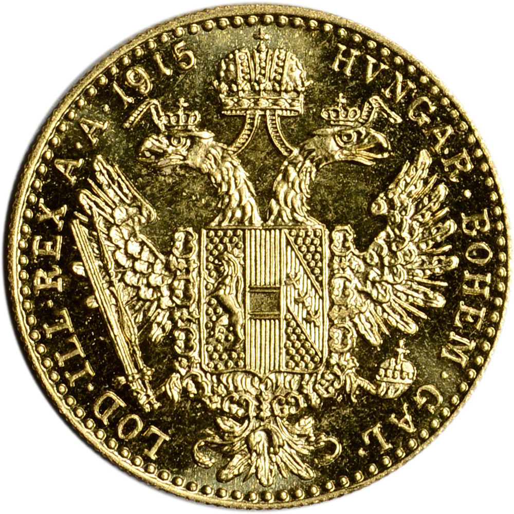 1915 Austria Gold 1 Ducat (.1106 oz) – BU – Restrike