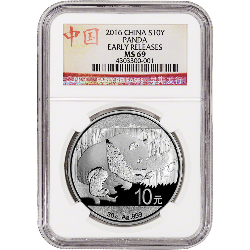 10 Yuan NGC MS69 2018 China Silver Panda 30 g