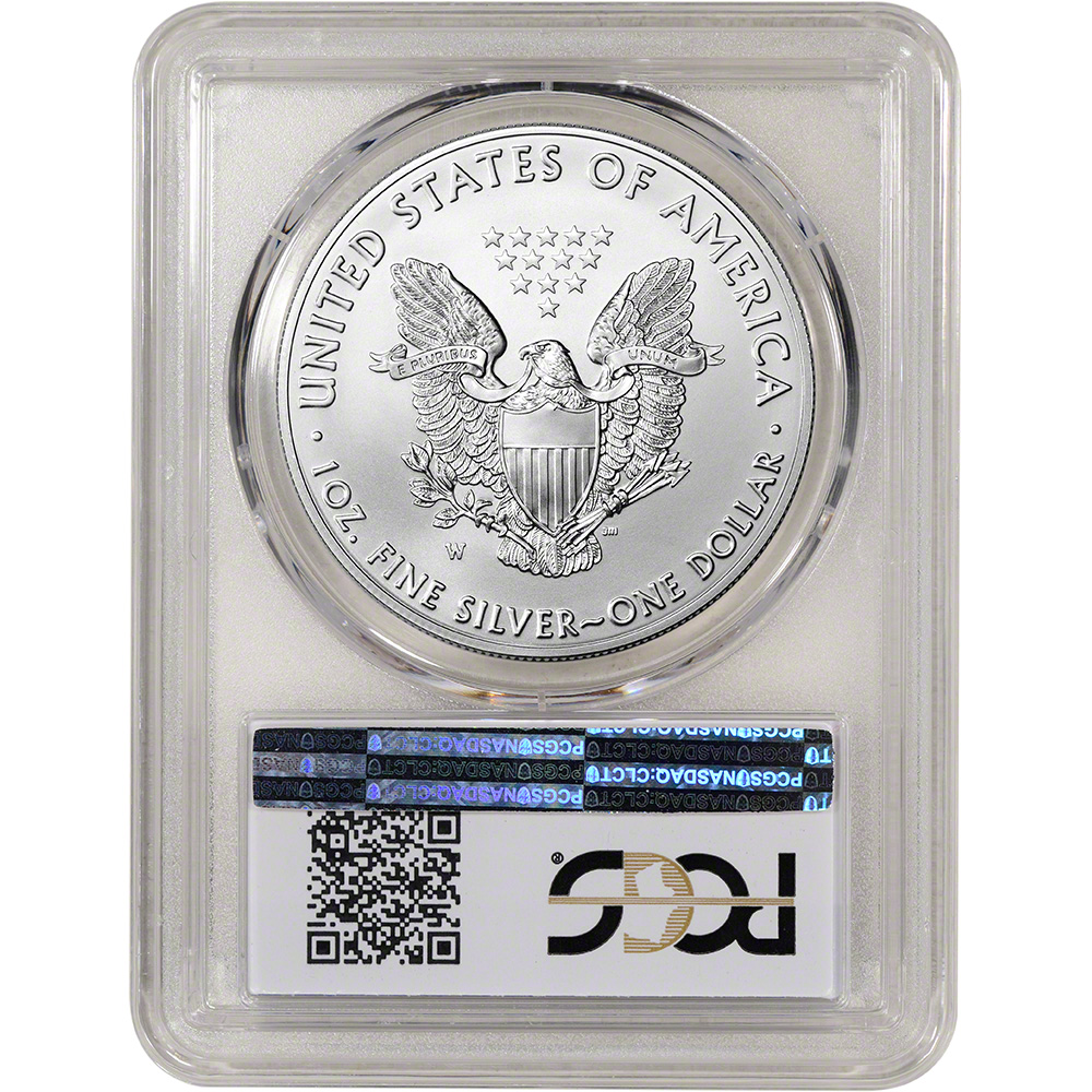 2019-W Burnished $1 American Silver Eagle PCGS SP70 FS West Point Label