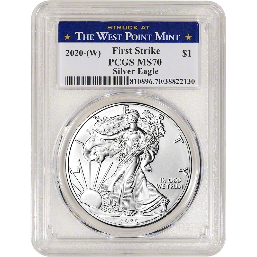 Download 2020-(W) American Silver Eagle - PCGS MS70 - First Strike West Point Label | eBay