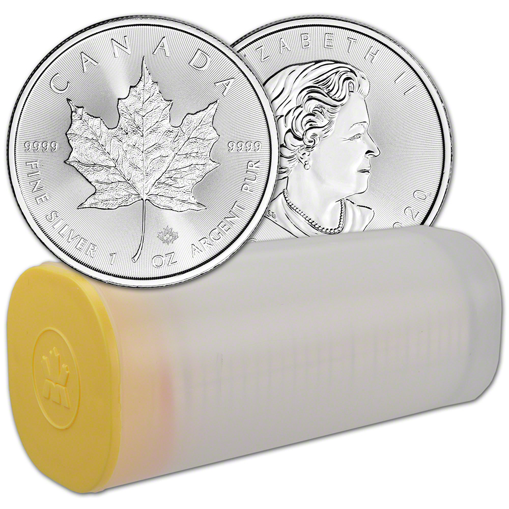 Canada Silver Maple Leaf 1 Oz 5 1 Roll Twenty Five 25 Bu Coins Ebay