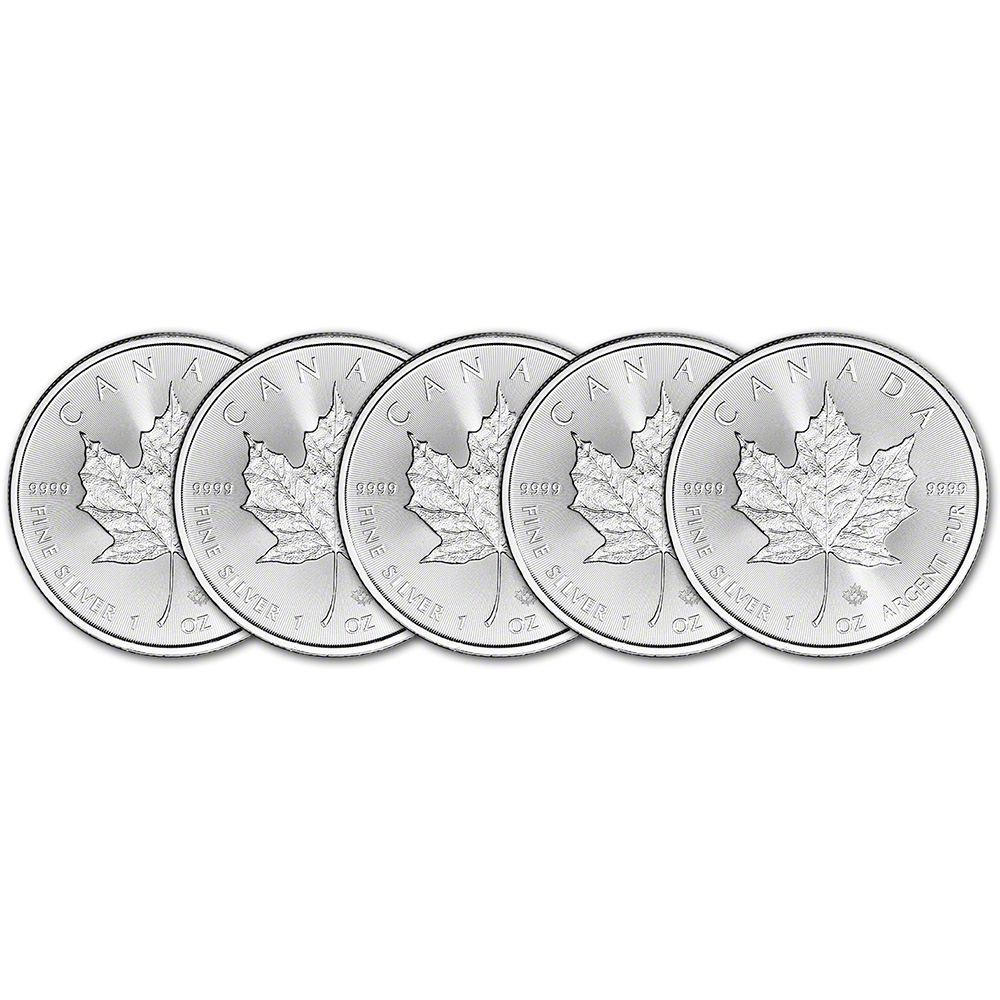 2020 Canada Silver Maple Leaf – 1 oz – $5 – BU – Five 5 Coins