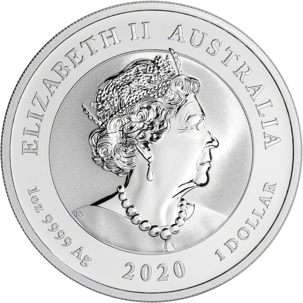 2020 P Australia Silver Double Pixiu Guardian Lions 1 oz $1 BU