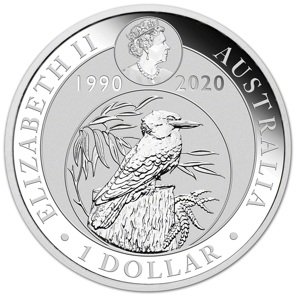 2020 P Australia Silver Kookaburra 1 oz $1 – BU