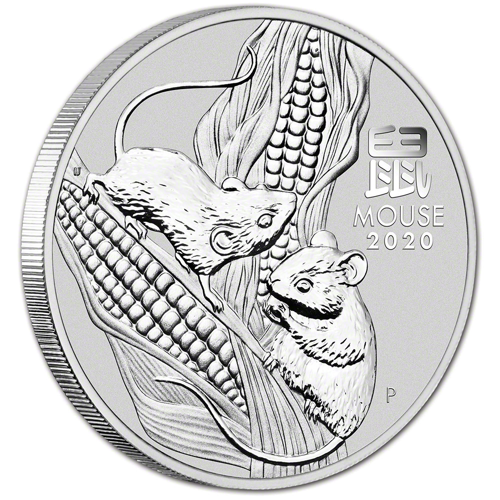 2020 P Australia Silver Lunar Year of the Mouse 1 oz $1 – BU