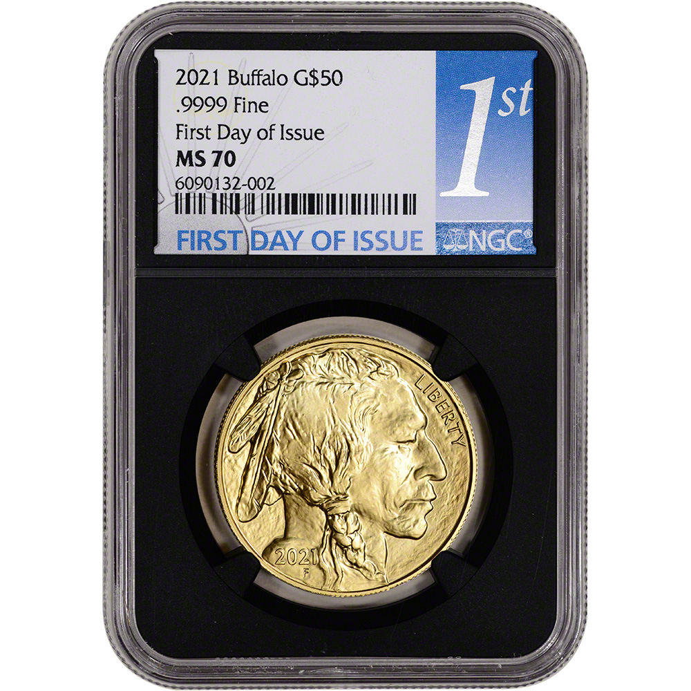 2021 American Gold Buffalo 1 oz 50 NGC MS70 First Day of Issue 1st