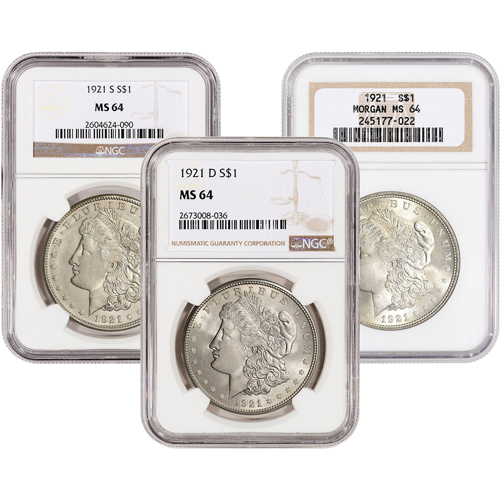 1921 Morgan Dollar MS 64 モルガンダラー銀貨 046 1921 Morgan Dollar PCGS MS64 For Sale