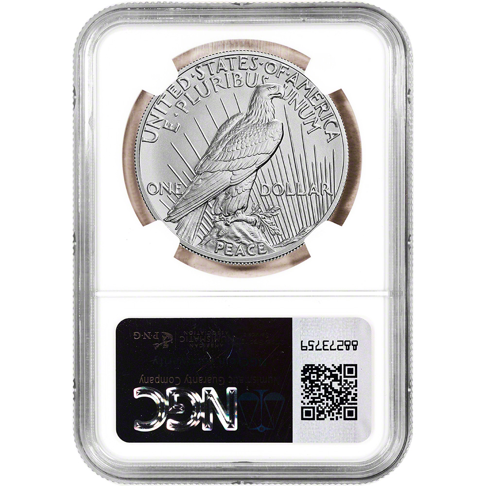 アメリカ2023年ピース1ドル銀貨 NGC MS70 2023(P) Peace Silver Dollar NGC MS70 FR w/Peace Label
