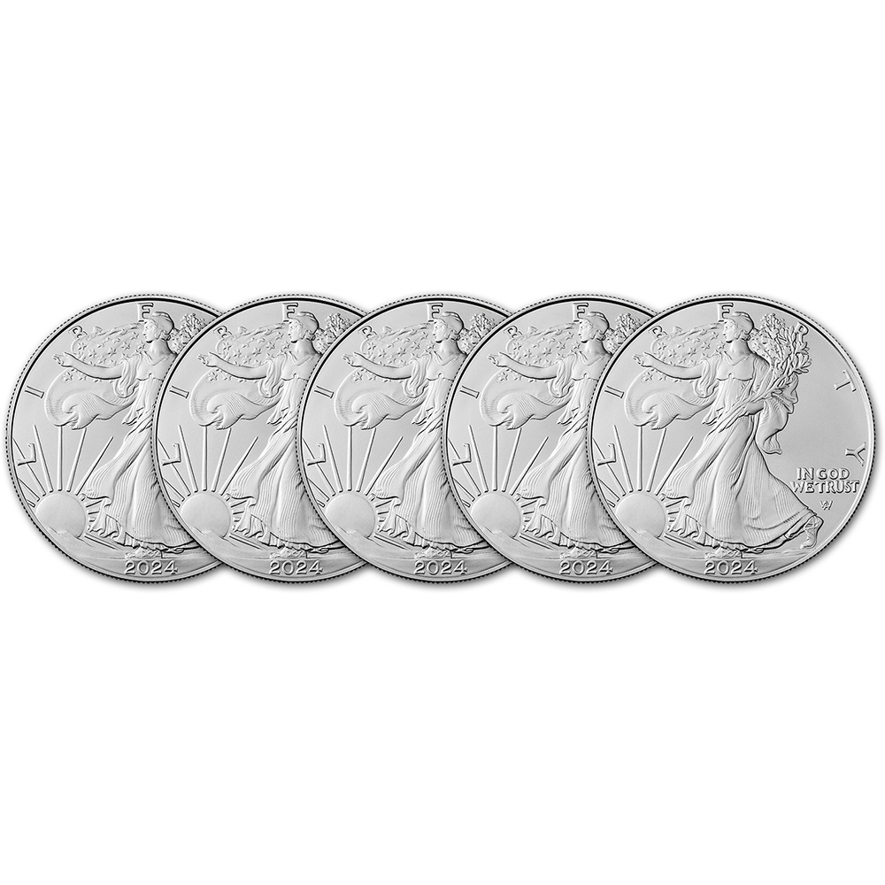 2024 American Silver Eagle 1 oz 1 BU Five 5 Coins eBay