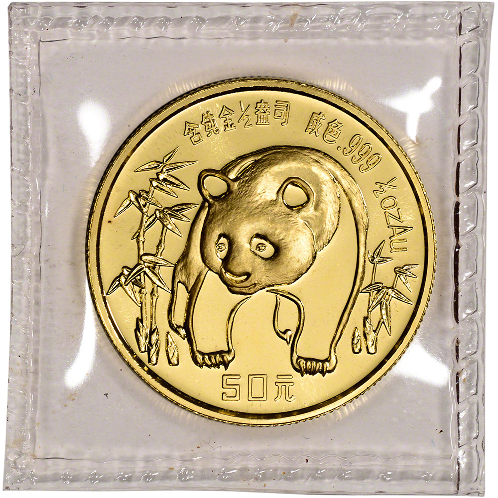 1986 China Gold Panda 1/2 oz 50 Yuan - BU - Mint Sealed | eBay