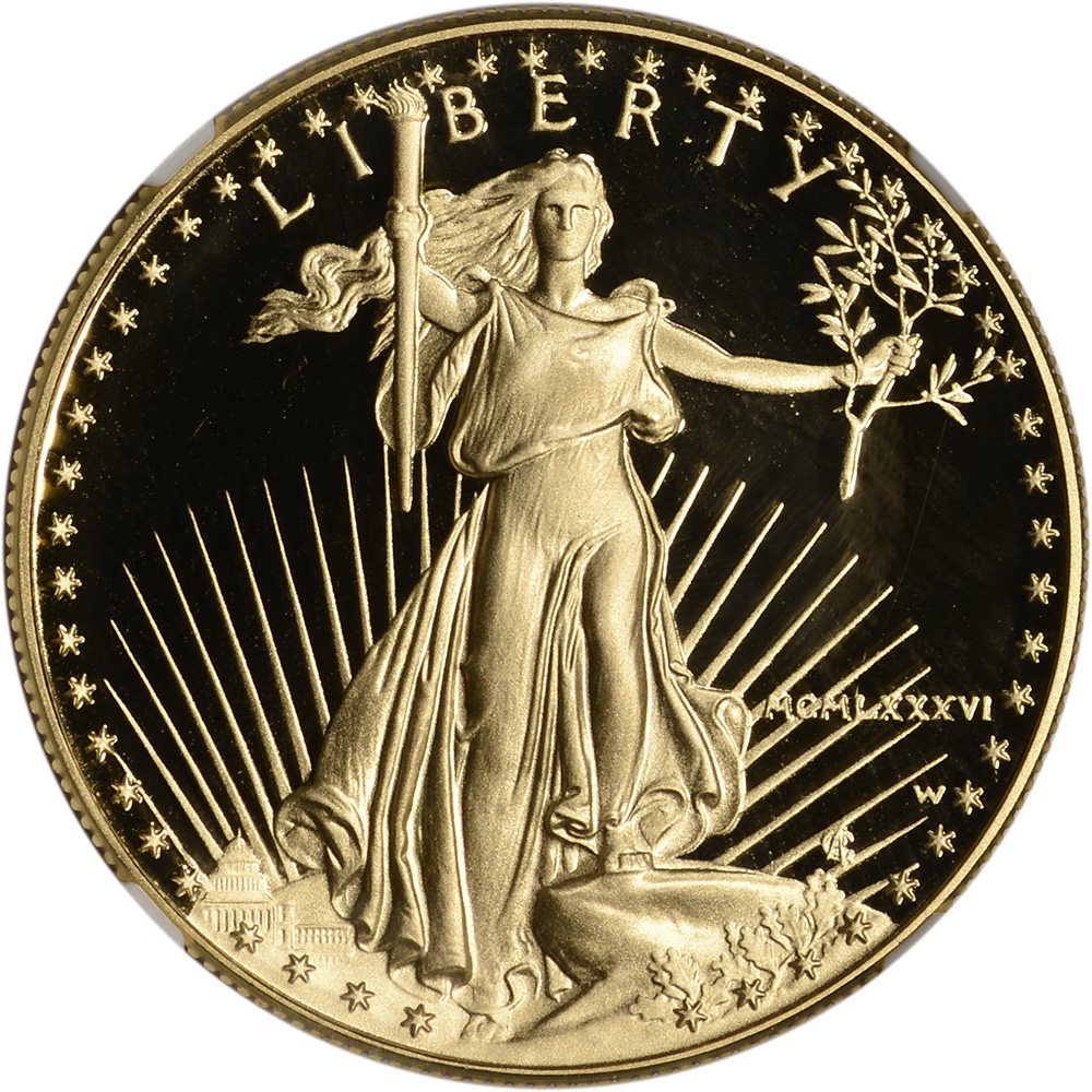 1986-W American Gold Eagle Proof (1 oz) $50 - NGC PF70 UCAM St. Gaudens ...