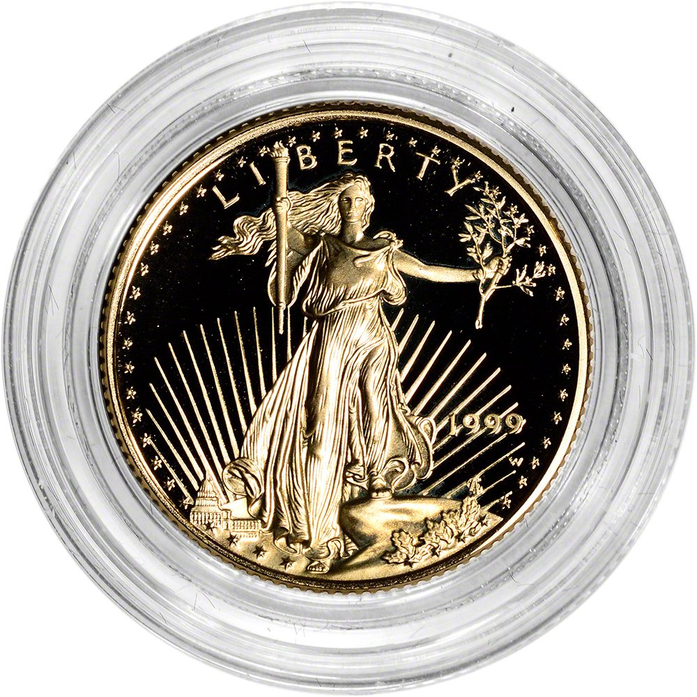 1999W American Gold Eagle Proof 1/4 oz 10 Coin in Capsule eBay