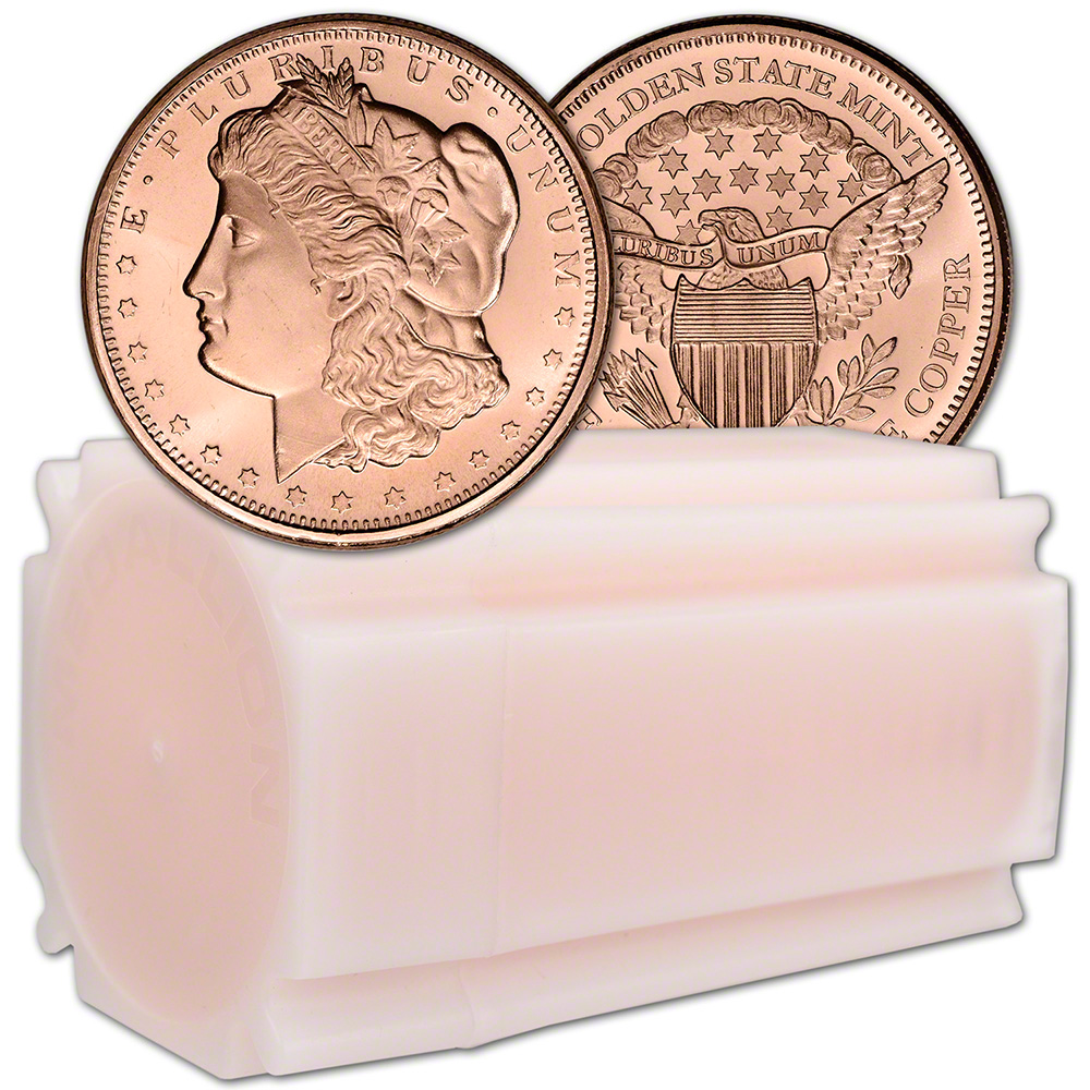 20/"Ben Franklin Half/" 1oz .999 Copper 20 beautiful rounds 1 Roll in Plastic Tube