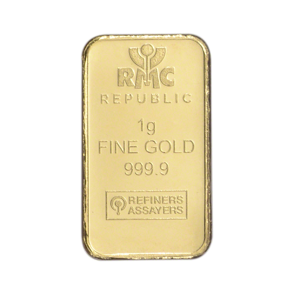 1 gram RMC Gold Bar - Republic Metals Corp - 999.9 Fine in Sealed Assay ...