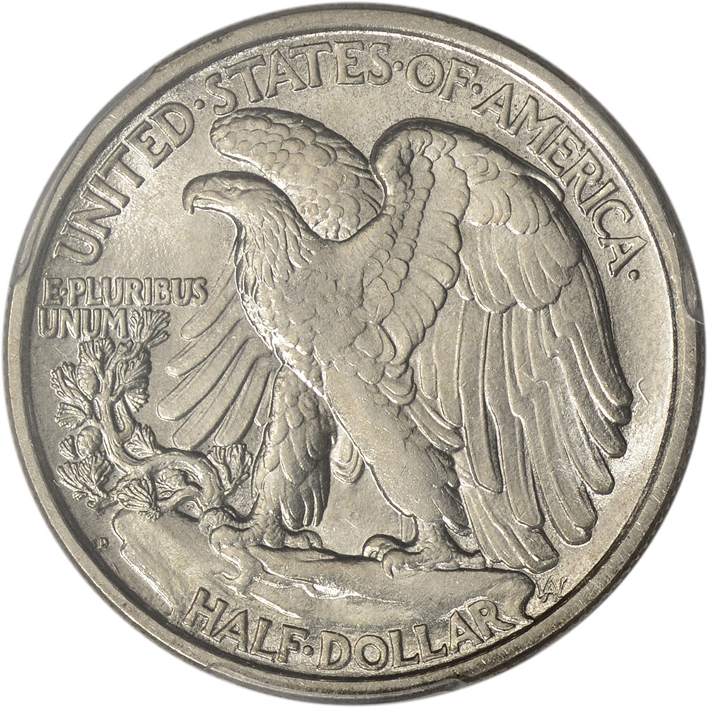 1919-D US Walking Liberty Silver Half Dollar 50C - PCGS AU58 - CAC ...