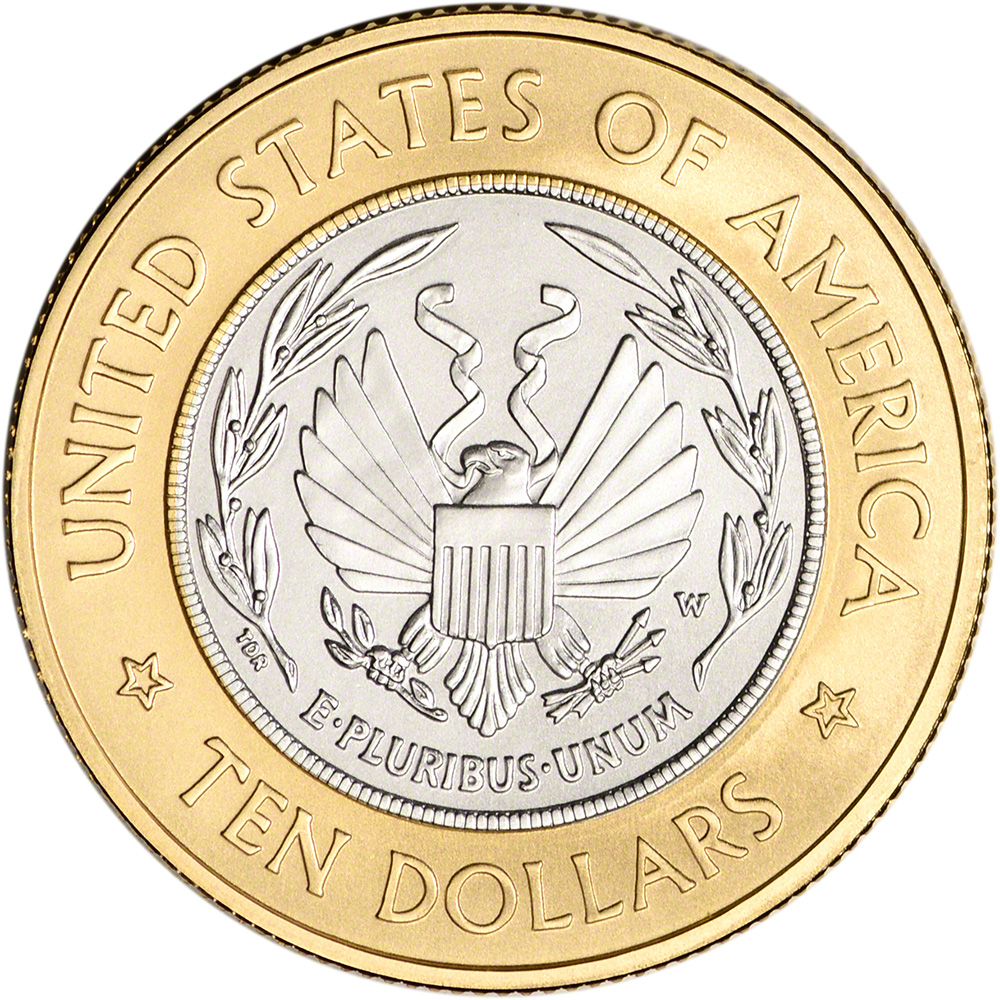 2000 W US Bimetallic $10 Library of Congress Commemorative BU - Coin in ...