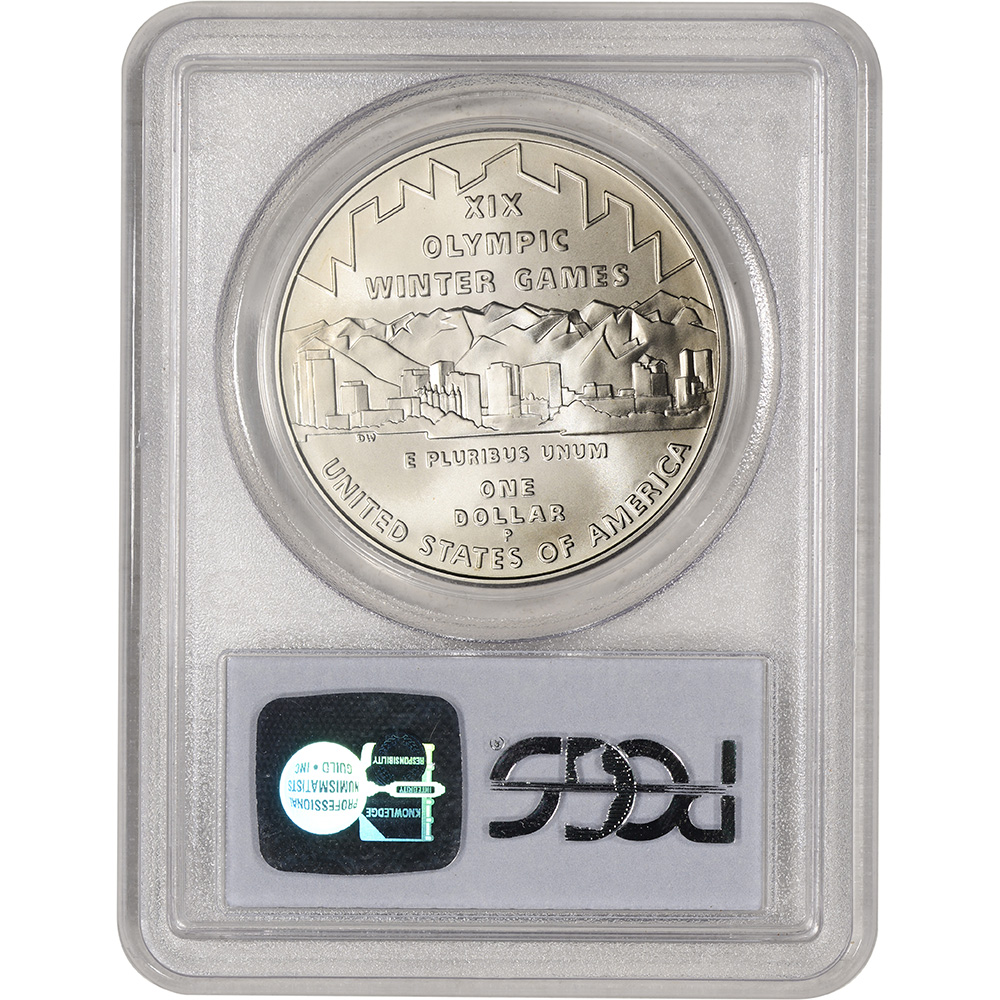 NGC MS69 2002-P US Salt Lake City Olympic Commemorative BU Silver Dollar