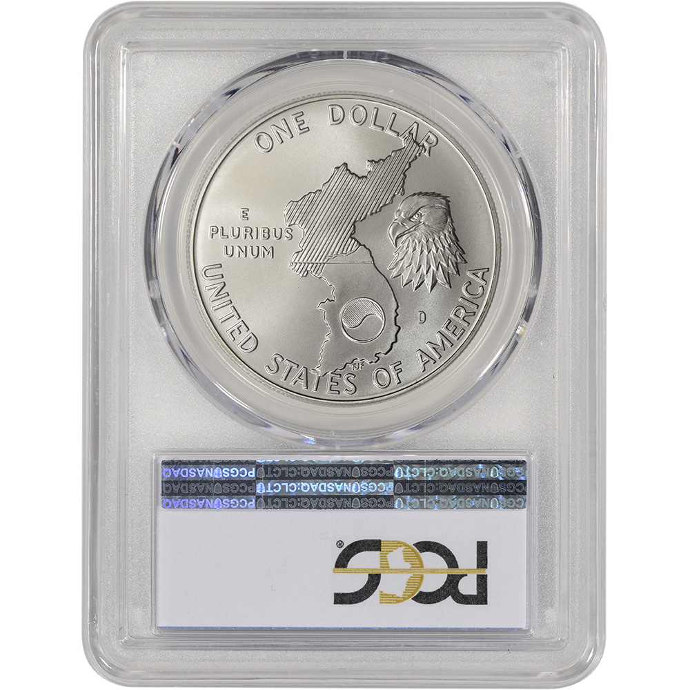 1991-D US Korean War Commemorative BU Silver Dollar NGC MS69