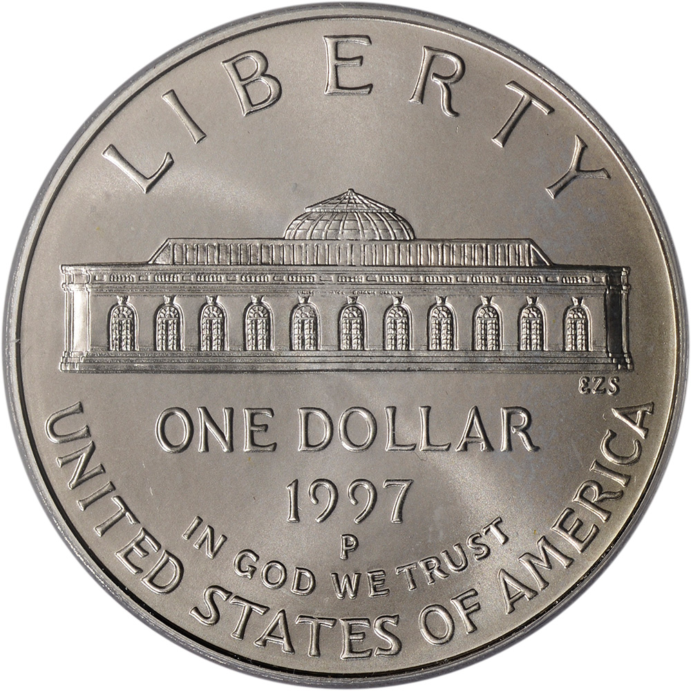 1997-P US Botanic Garden Commemorative BU Silver Dollar PCGS MS69