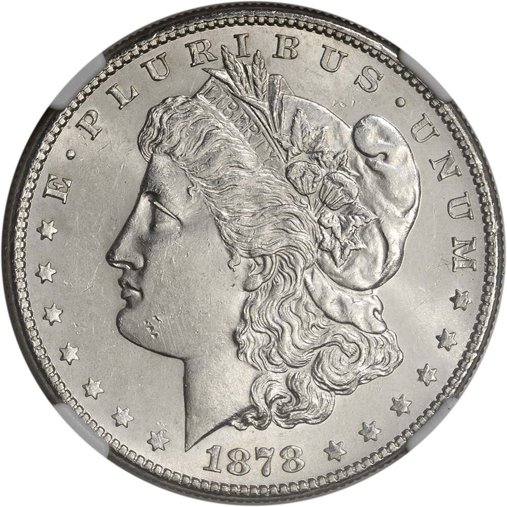 1878 S US Morgan Silver Dollar $1 - NGC Brilliant
