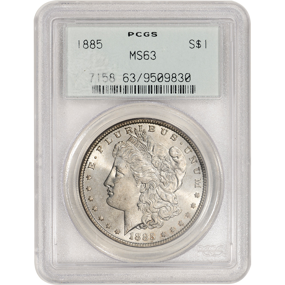 1885 US Morgan Silver Dollar $1 - PCGS MS63 Green Label | eBay