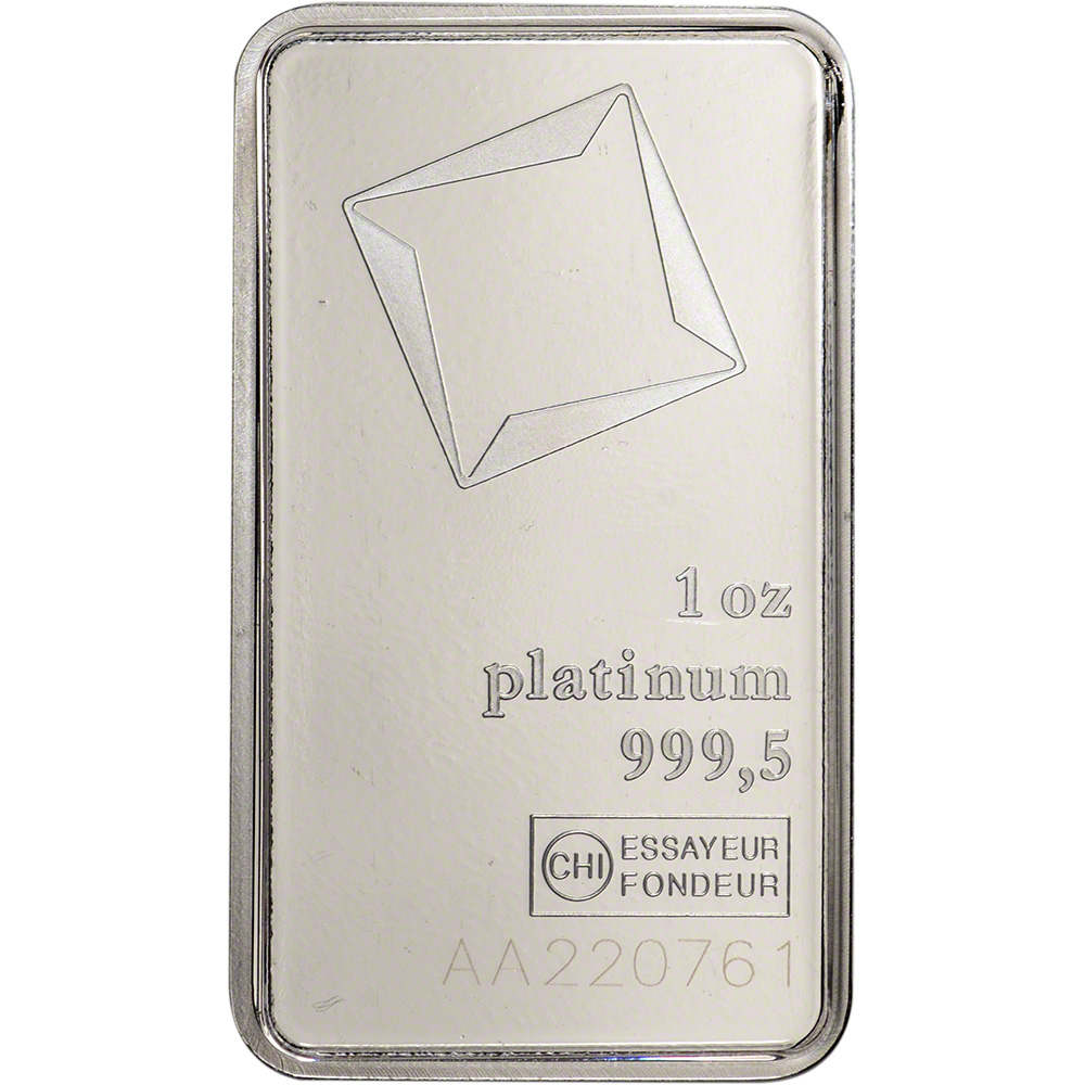 1 oz. Platinum Bar – Valcambi Suisse – 999.5 Fine in Assay