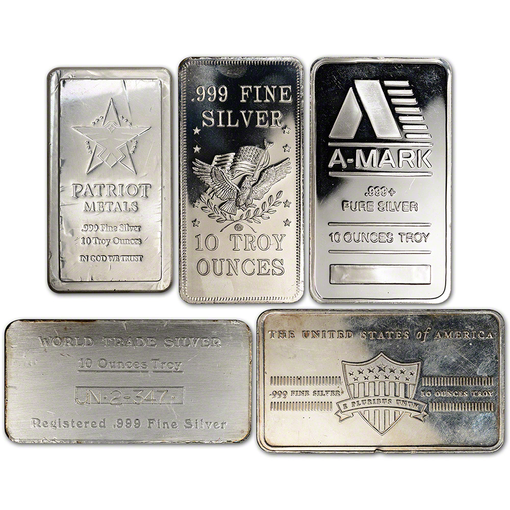 メーカー Bar Silver oz. 10 - .999 - Market Secondary - Brand Random 貨幣