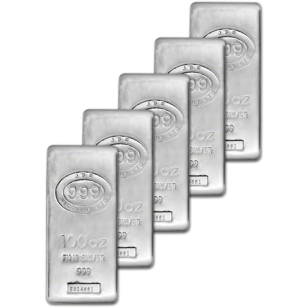 100 oz. Silver Bar JBR Recovery Ltd - 999 Fine Poured Master