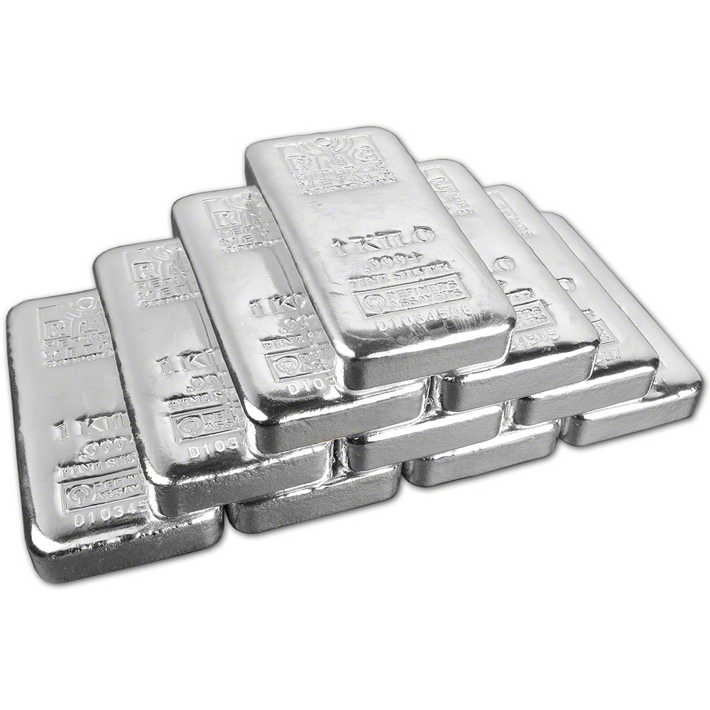 TEN (10) Kilo (32.15 oz.) RMC Silver Bar - Republic Metals Corp (Pour ...