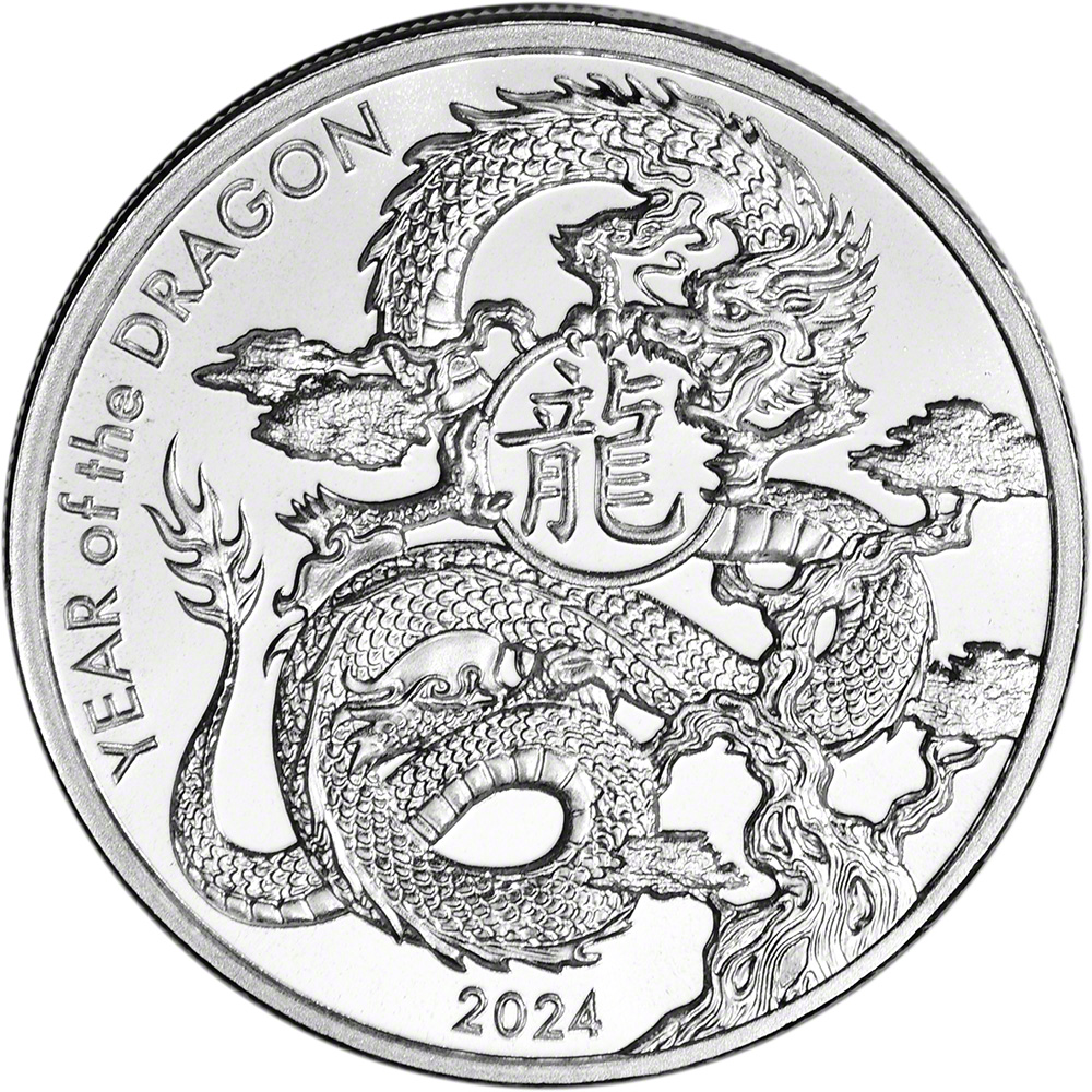 1 oz Silver Round Asahi 2024 Lunar Year of the Dragon .999