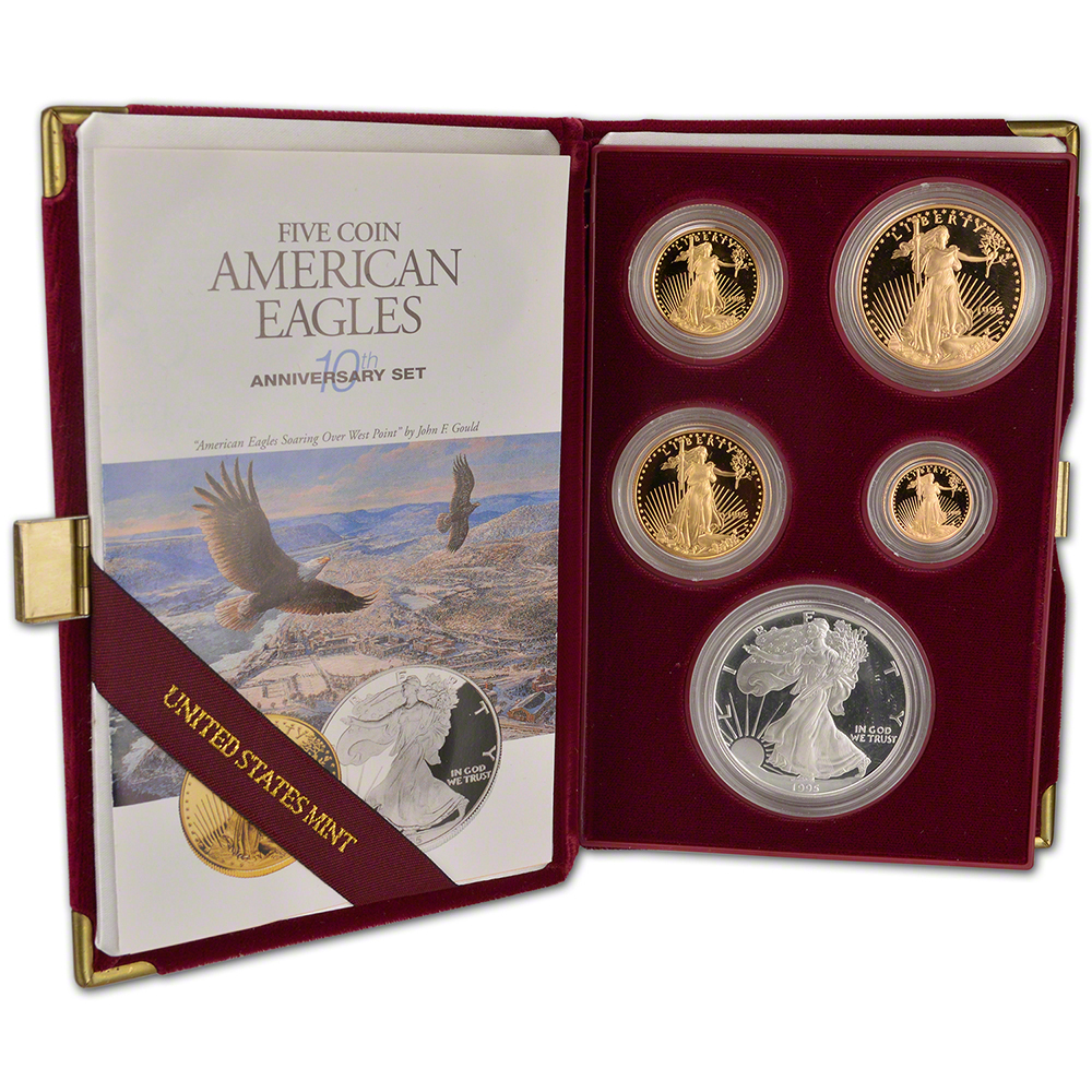 1995 Proof American Silver Eagle Coin W// Box /& Case