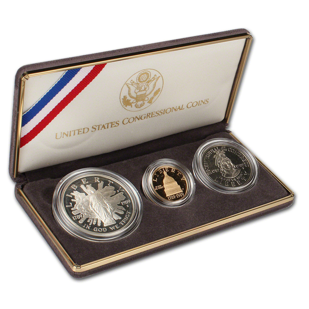 1989 US Congressional 3Coin Commemorative Proof Set eBay