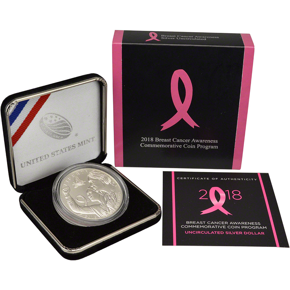 2018 Proof Breast Cancer Awareness Half Dollar US Mint 50c Coin with Box and COA