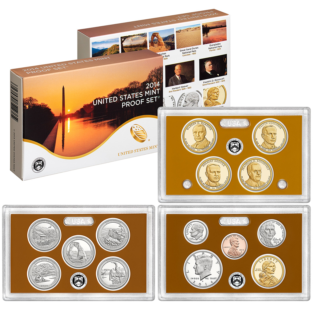 14 coins w// Box COA $ Half 25c 10c 5c 1c 2012-S United States Mint Proof Set