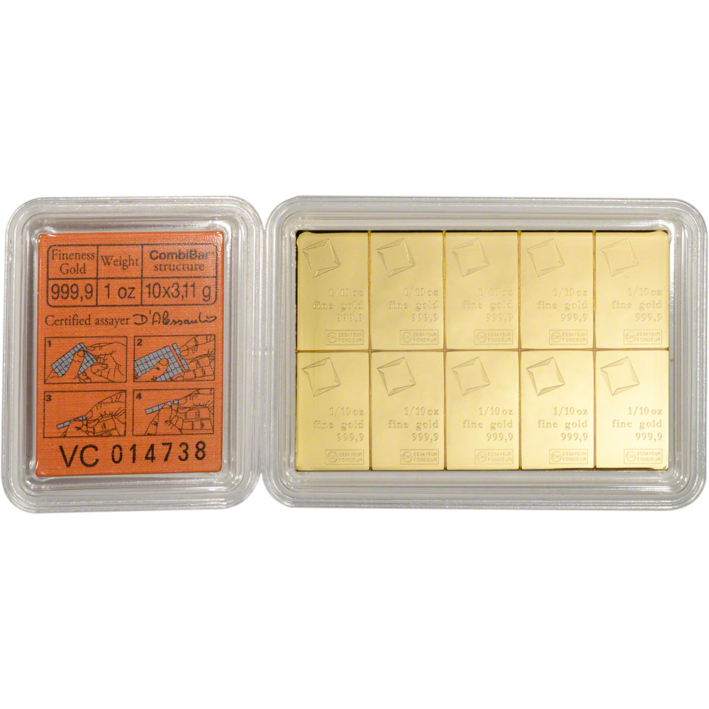 Valcambi 10x0.1 Ounce Gold CombiBar (1 Oz) With Assay Card | EBay