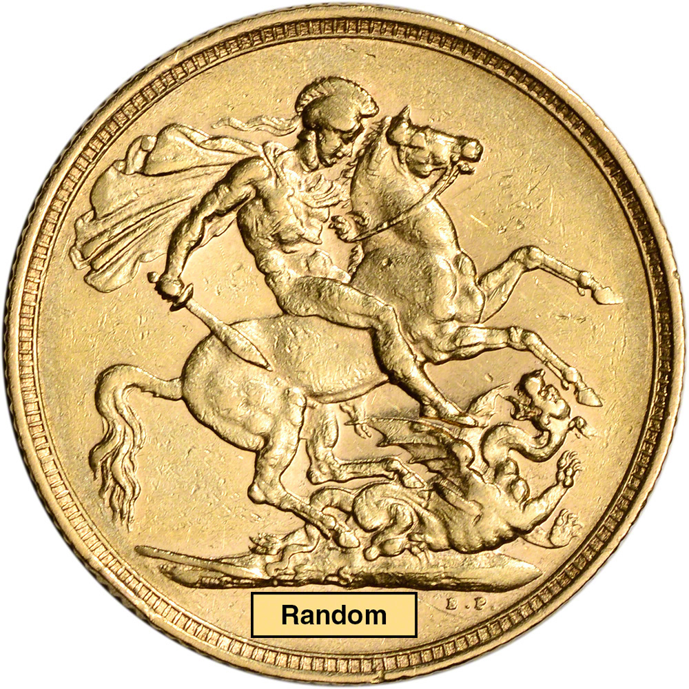 Australia Gold Sydney S Sovereign .2354 oz Victoria Matron XF/AU Random Date 