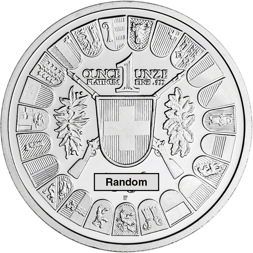 Switzerland Platinum 1 oz William Tell Swiss Shooting Thaler BU/PF