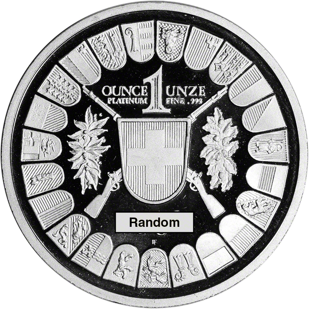 Switzerland Platinum 1 oz William Tell Swiss Shooting Thaler BU/PF