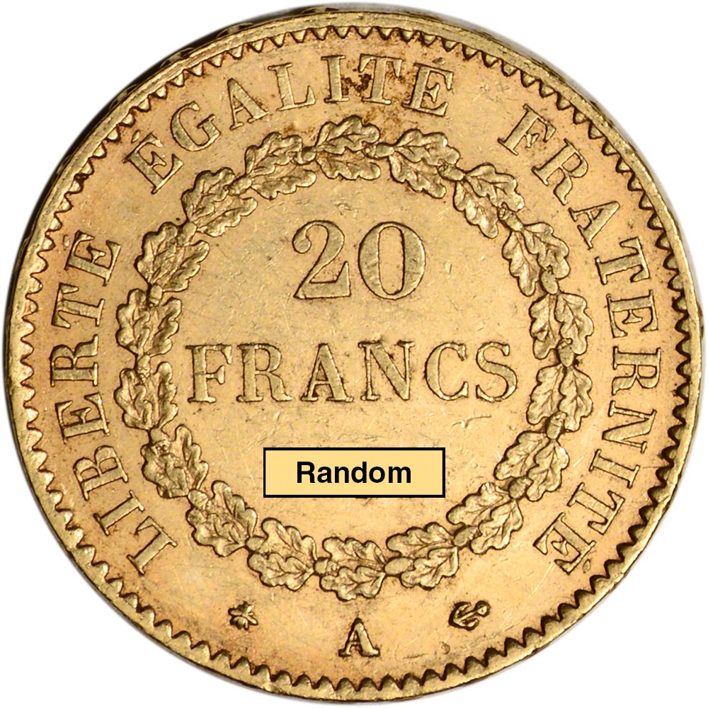 France Gold 20 Francs (.1867 oz) - Angel - XF/AU - Random Date | eBay