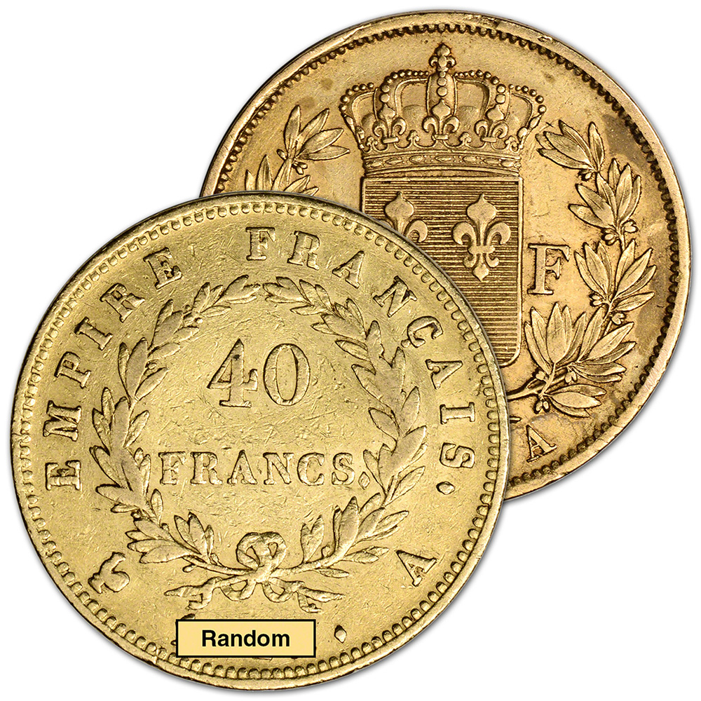France Gold 40 Francs .3734 oz - Random Design - Avg Circ - Random