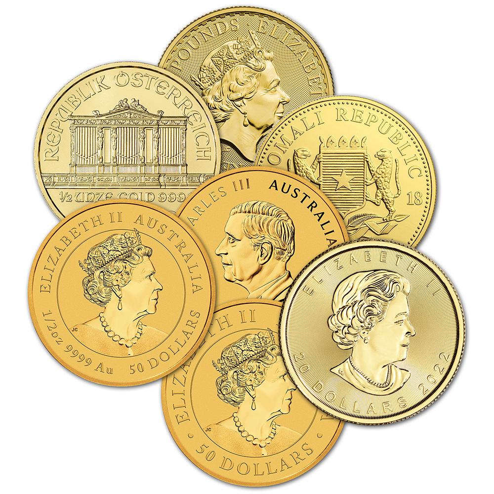 1/2 oz Gold Coin .9999 Fine - Random Brand - Secondary