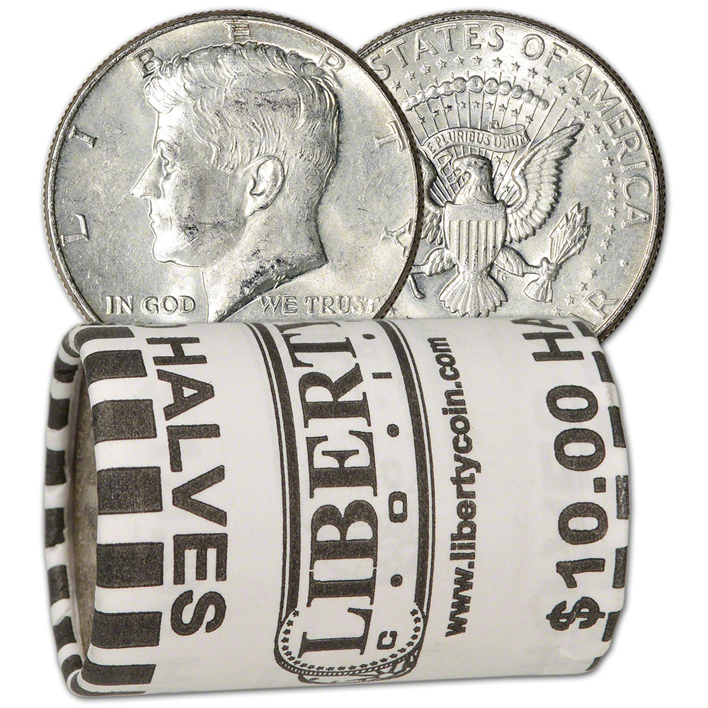 90% Silver 1964 Kennedy Half Dollars – Roll of 20 – $10 Face Value