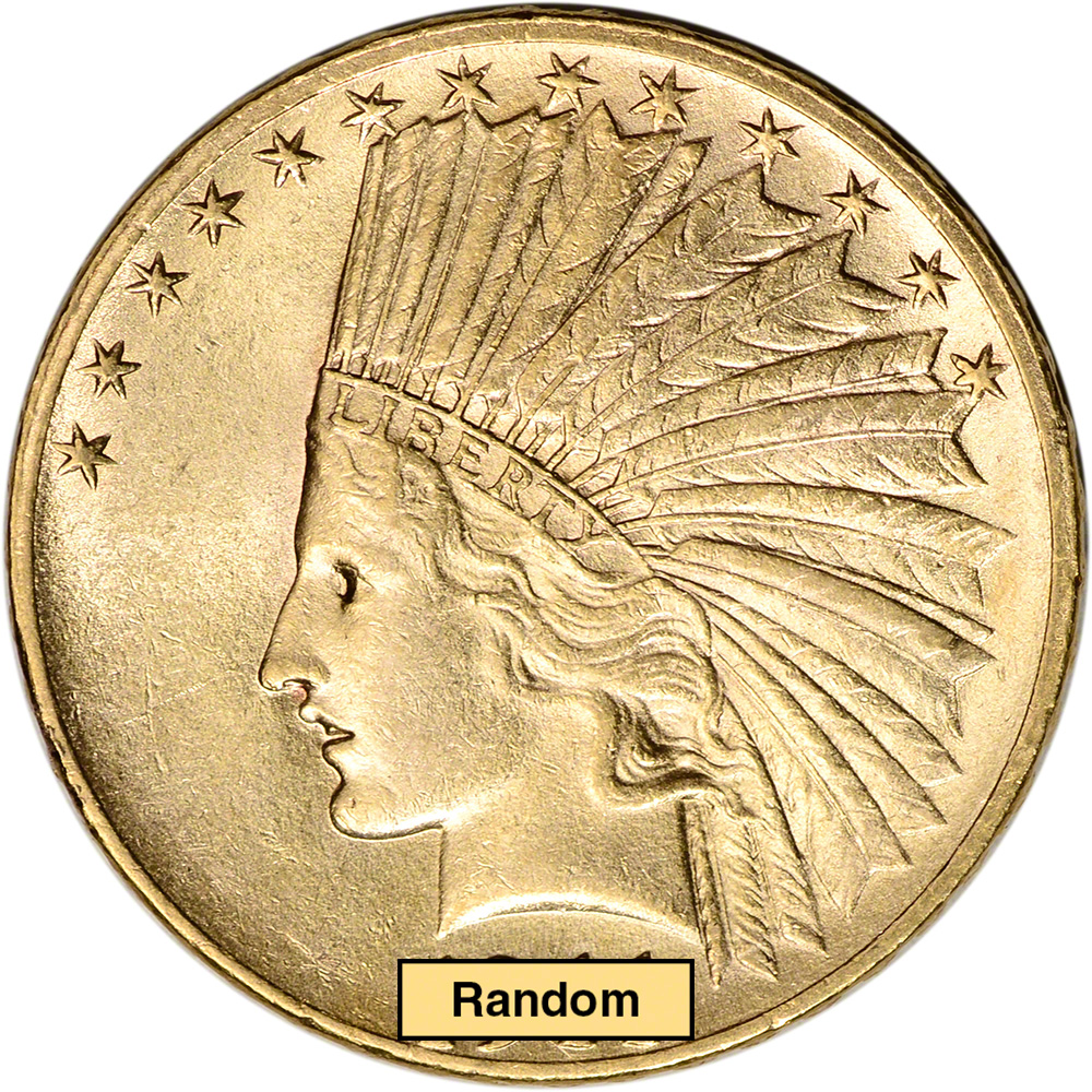 US Gold $10 Indian Head Eagle - PCGS MS63 - Random Date and