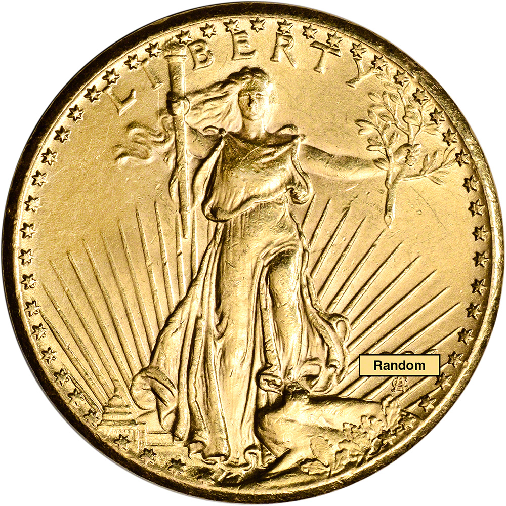 US Gold $20 Saint-Gaudens Double Eagle – Almost Uncirculated – Random Date